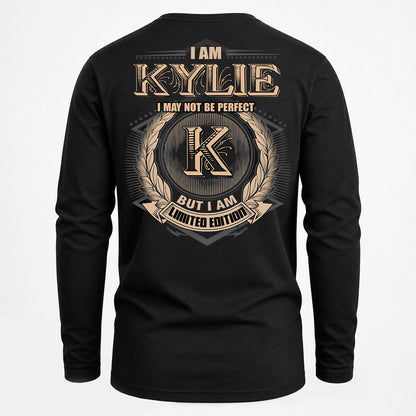 KYLIE PH55-T25-Personalized Name Quote Apparel “I Am NAME May Not Be Perfect But I Am Limited Edition”