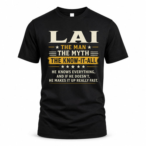 LAI TM90-K04-125 - NAME Legendary Know-It-All Personalized Funny Shirt