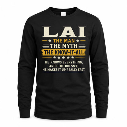 LAI TM90-K04-125 - NAME Legendary Know-It-All Personalized Funny Shirt