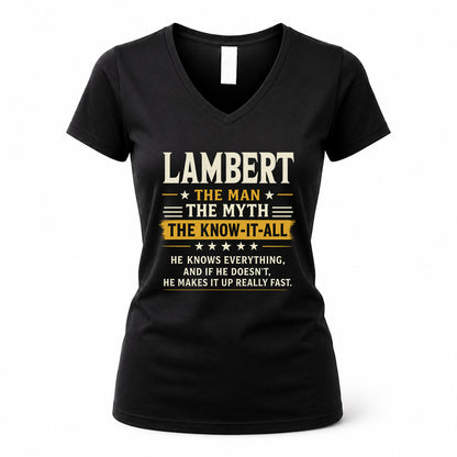 LAMBERT TM90-K04-125 - NAME Legendary Know-It-All Personalized Funny Shirt