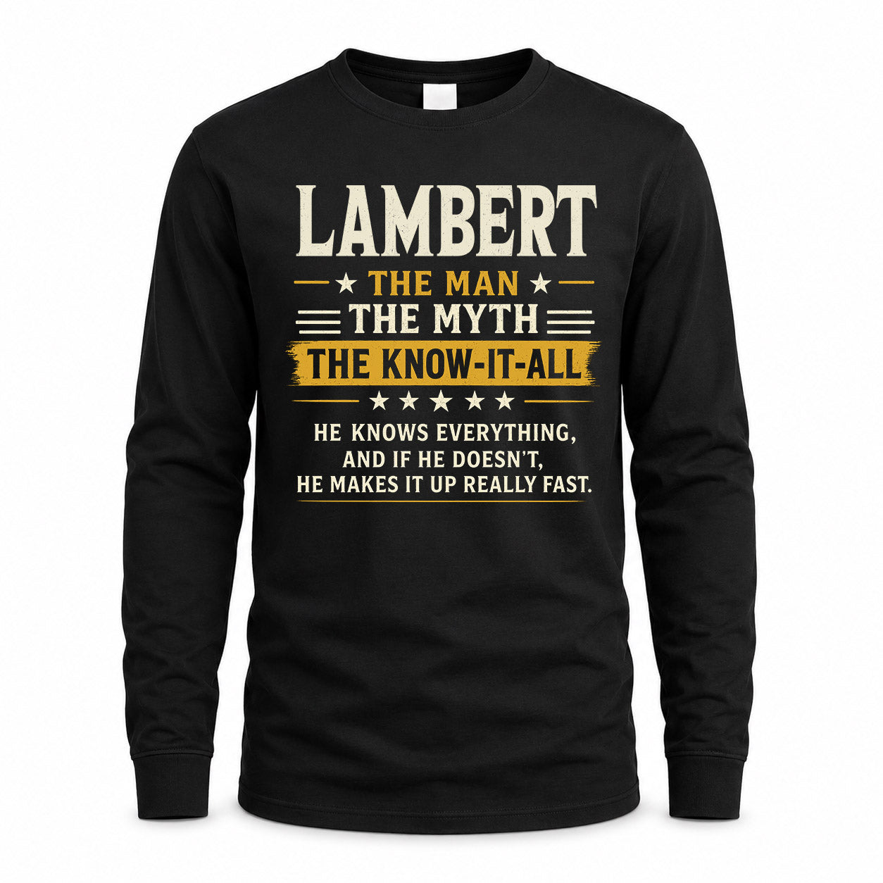 LAMBERT TM90-K04-125 - NAME Legendary Know-It-All Personalized Funny Shirt