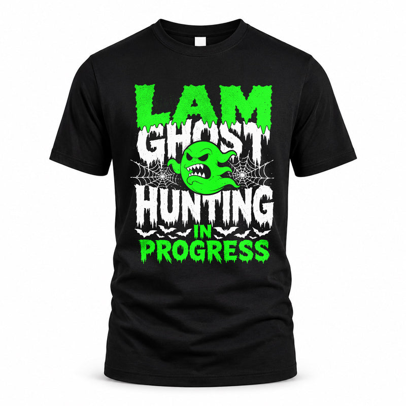 LAM HW22-K06-109 - NAME Ghost Hunting In Progress Personalized Halloween Shirt