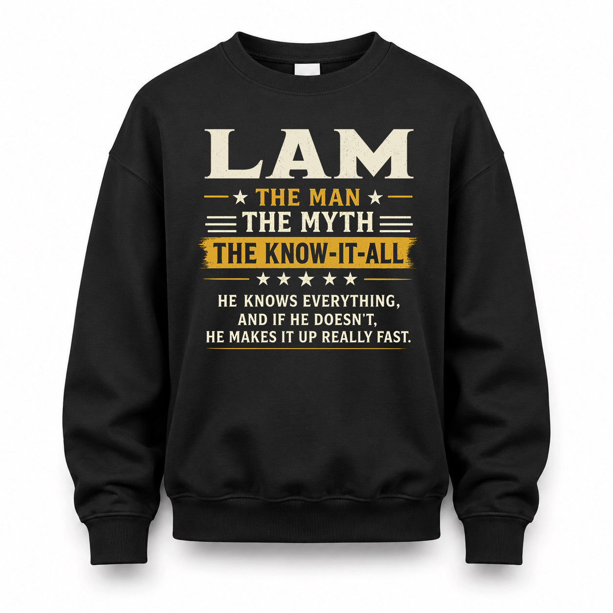 LAM TM90-K04-125 - NAME Legendary Know-It-All Personalized Funny Shirt