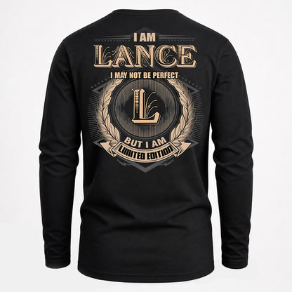 LANCE PH55-T25-Personalized Name Quote Apparel “I Am NAME May Not Be Perfect But I Am Limited Edition”