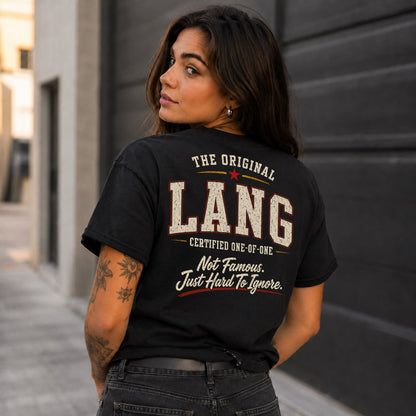 LANG W68-F2-168 – Personalized Original Issue Apparel “The Original NAME Certified One-of-One"