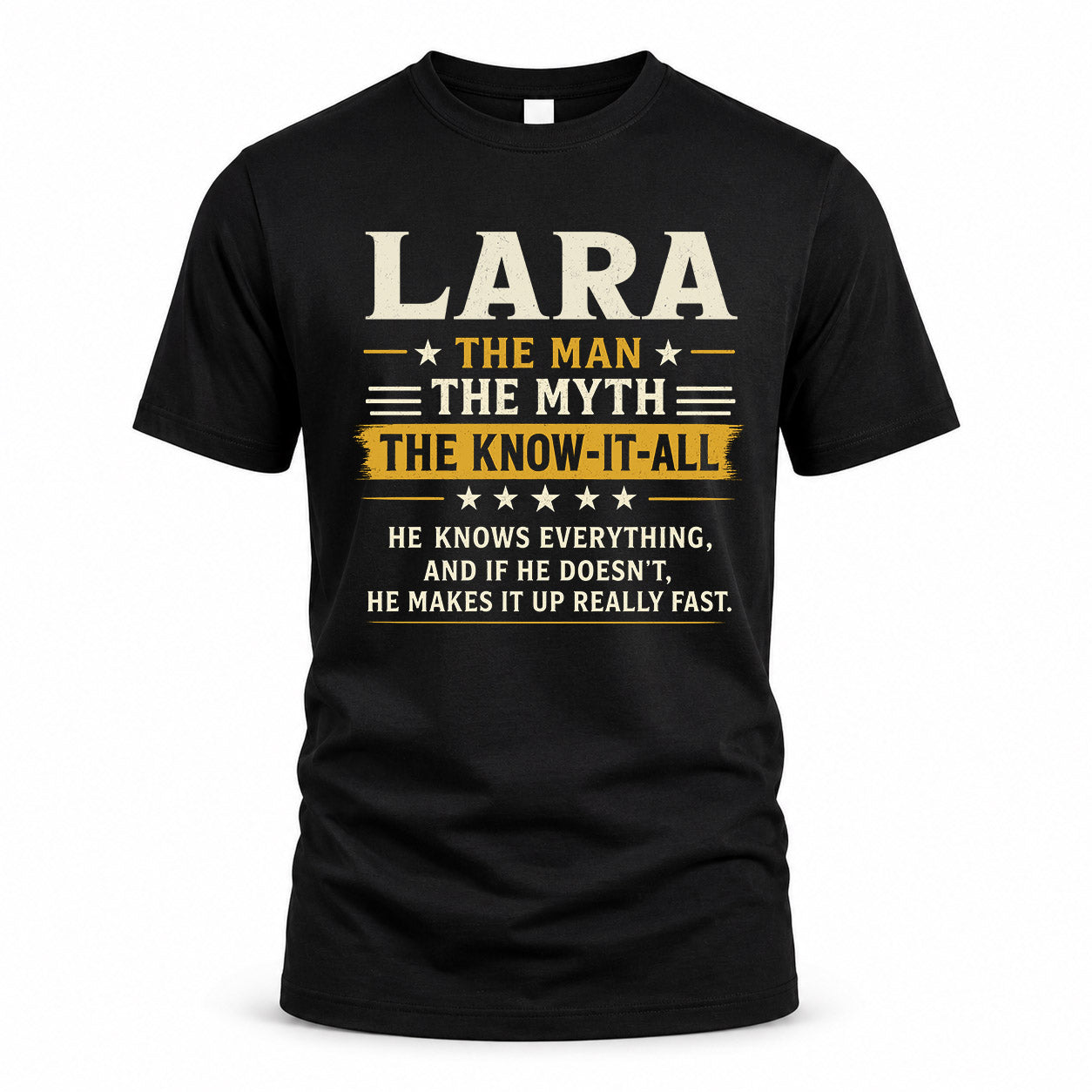 LARA TM90-K04-125 - NAME Legendary Know-It-All Personalized Funny Shirt