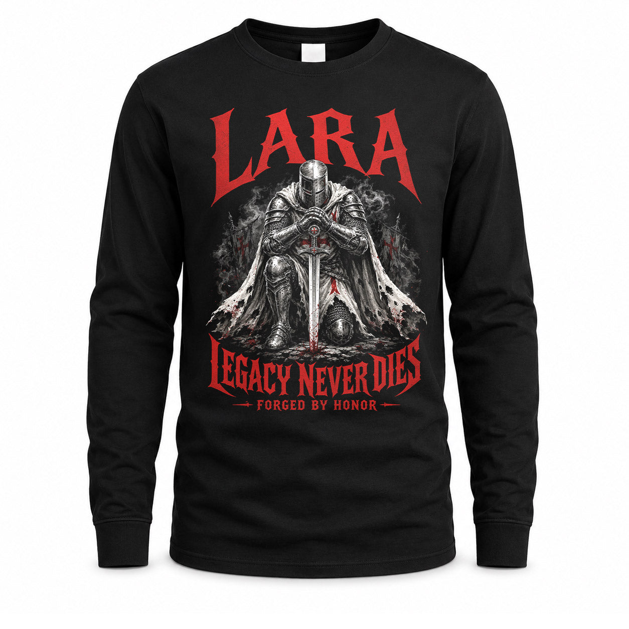 LARA HS90-K04-109 - NAME Legacy Never Dies Forged By Honor Personalized Knight