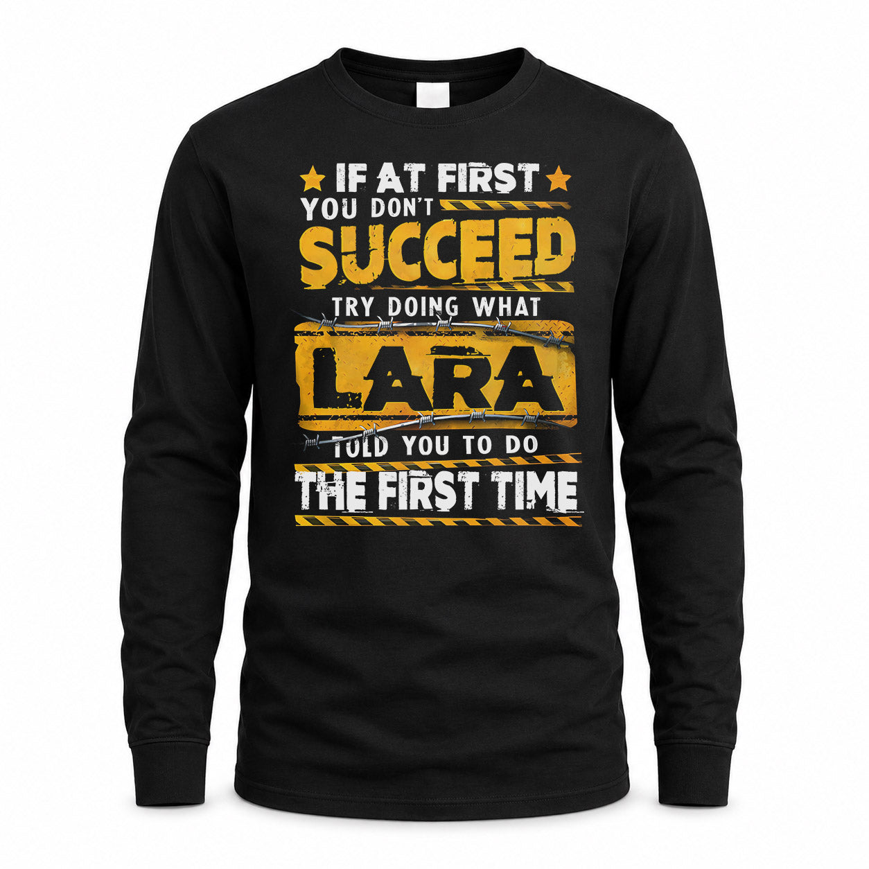 LARA TP22-K11-109 - Personalized Funny Quote Apparel “If At First You Don’t Succeed, Try Doing What WANG Told You To Do The First Time”