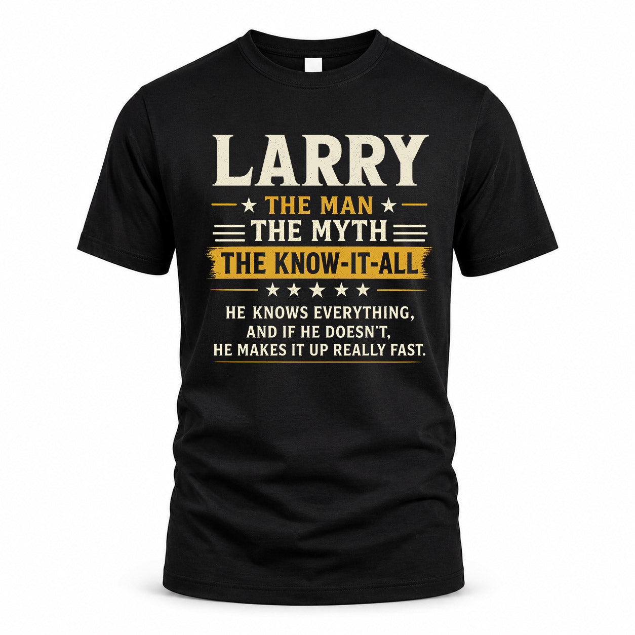 LARRY TM90-K04-125 - NAME Legendary Know-It-All Personalized Funny Shirt