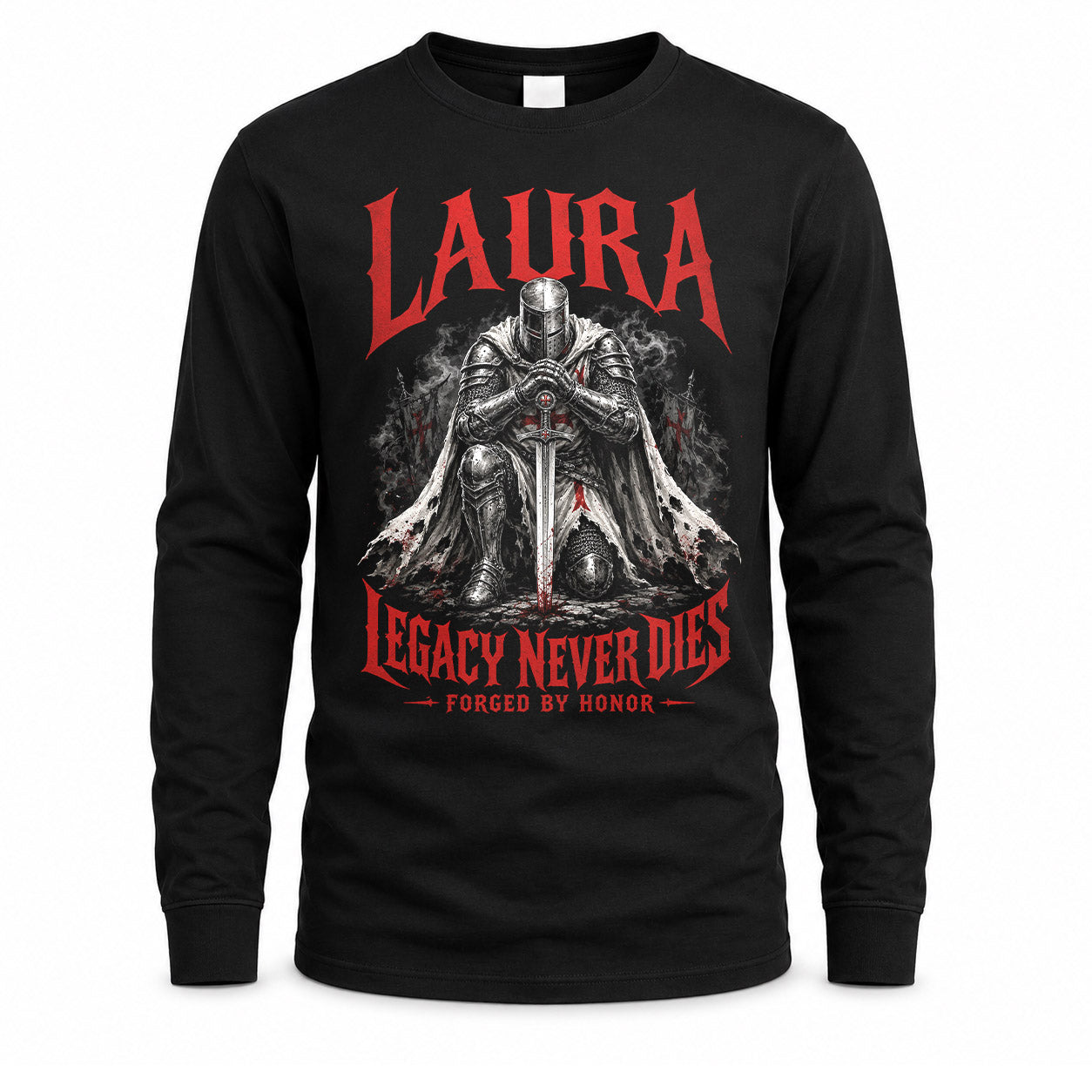LAURA HS90-K04-109 - NAME Legacy Never Dies Forged By Honor Personalized Knight