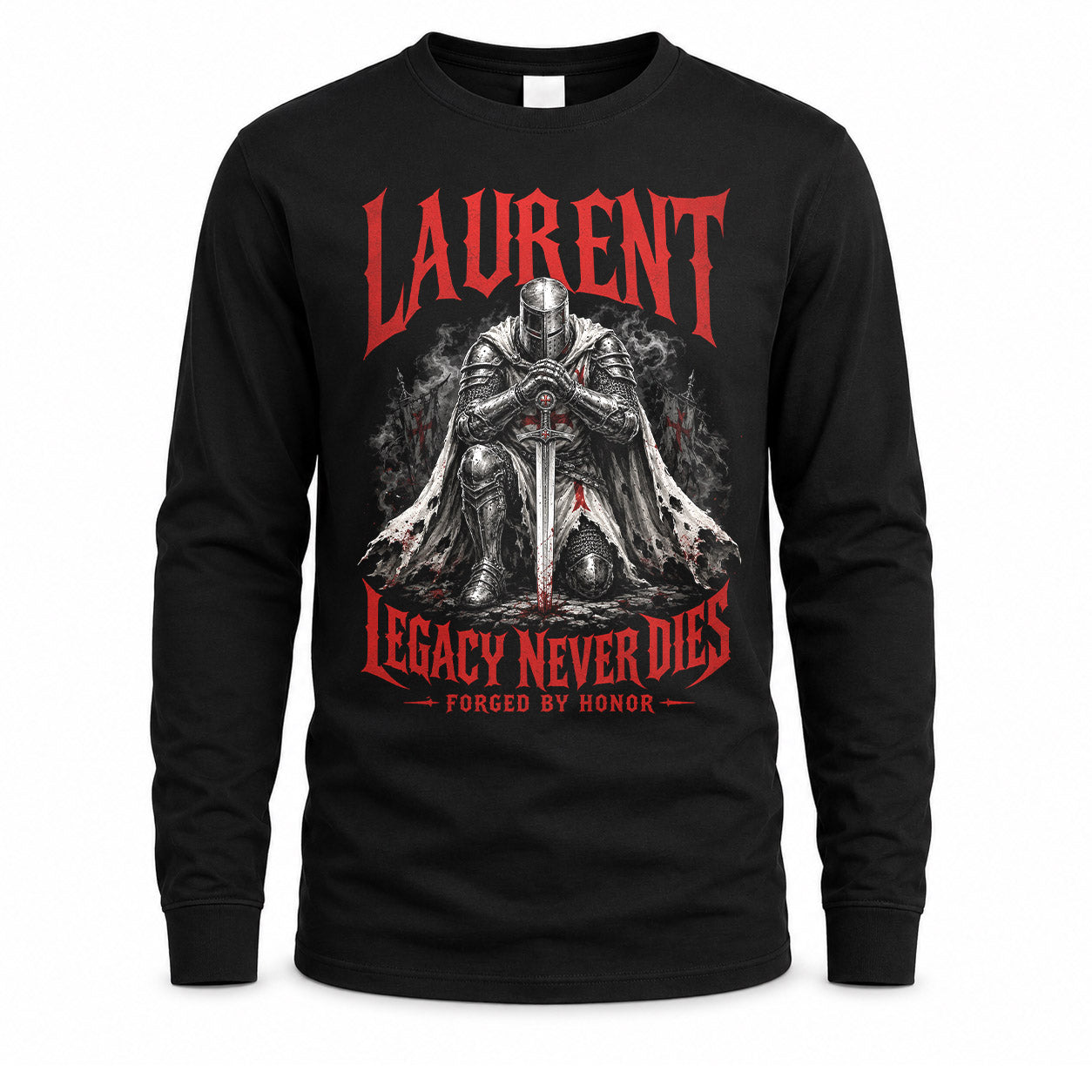 LAURENT HS90-K04-109 - NAME Legacy Never Dies Forged By Honor Personalized Knight