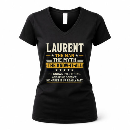LAURENT TM90-K04-125 - NAME Legendary Know-It-All Personalized Funny Shirt