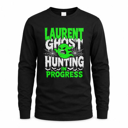 LAURENT HW22-K06-109 - NAME Ghost Hunting In Progress Personalized Halloween Shirt