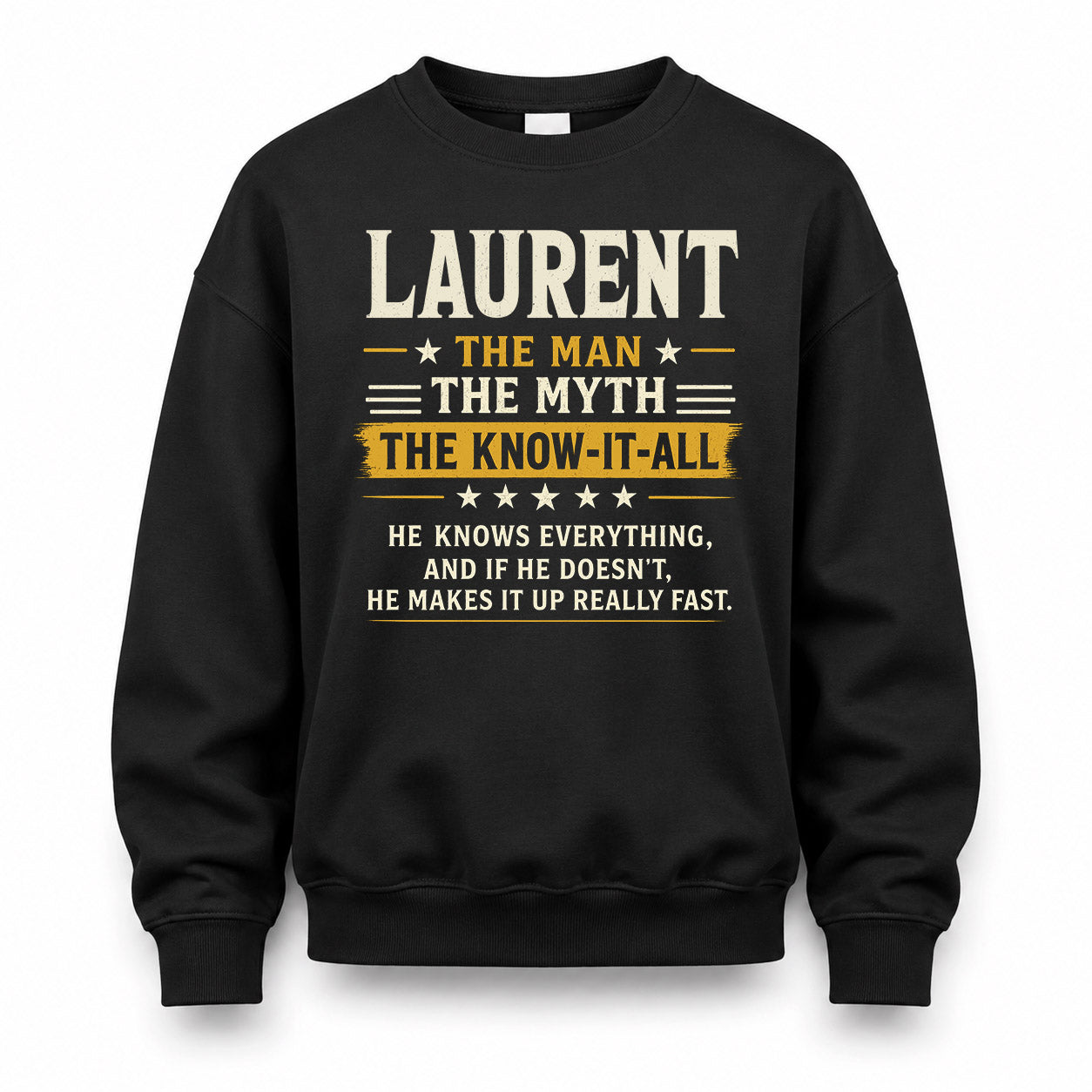 LAURENT TM90-K04-125 - NAME Legendary Know-It-All Personalized Funny Shirt