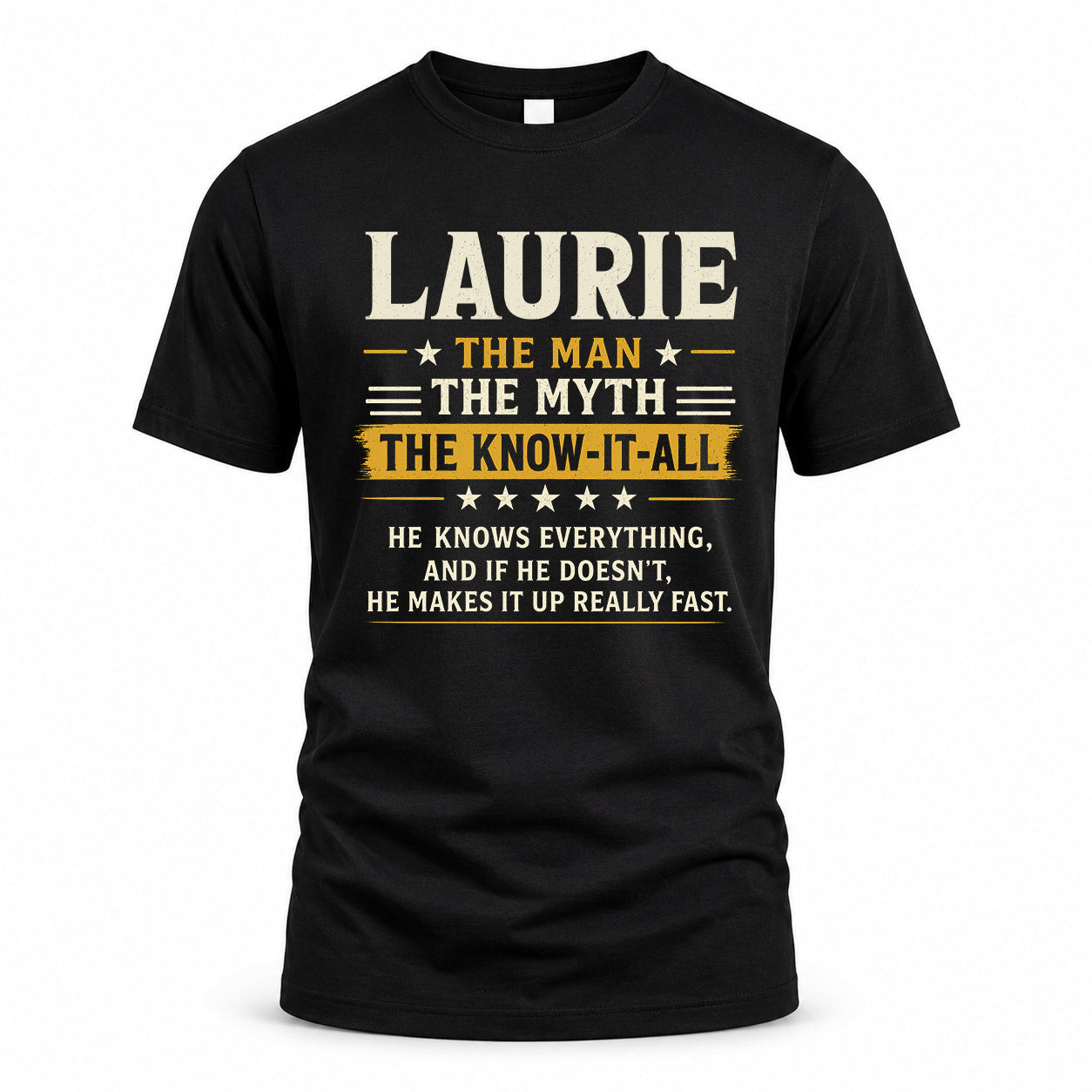 LAURIE TM90-K04-125 - NAME Legendary Know-It-All Personalized Funny Shirt