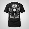LAURIE P01-K24-229 – Personalized Skull Graphic Apparel “I Am NAME I May Not Be Perfect But I Am Limited Edition”