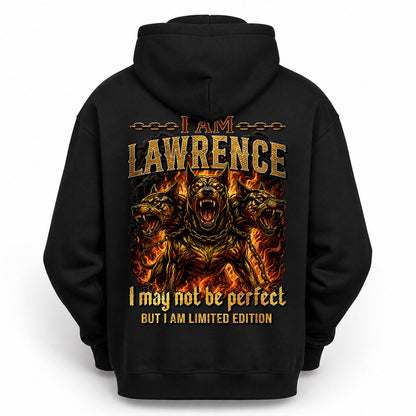 LAWRENCE MP88-F2-168–Personalized Bold Quote Apparel “I Am NAME I May Not Be Perfect But I Am Limited Edition