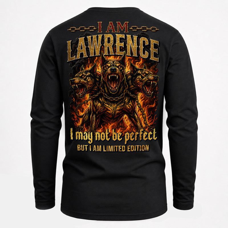 LAWRENCE MP88-F2-168–Personalized Bold Quote Apparel “I Am NAME I May Not Be Perfect But I Am Limited Edition