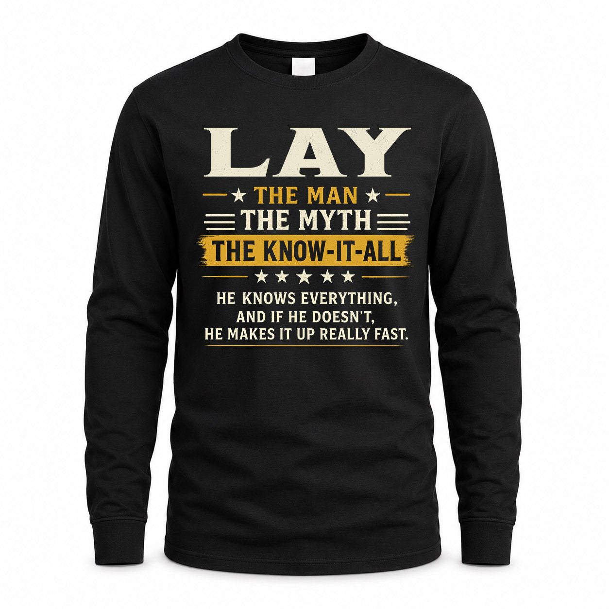 LAY TM90-K04-125 - NAME Legendary Know-It-All Personalized Funny Shirt