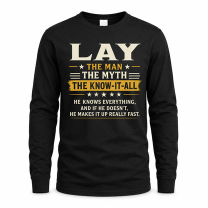 LAY TM90-K04-125 - NAME Legendary Know-It-All Personalized Funny Shirt