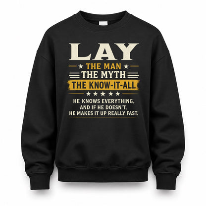LAY TM90-K04-125 - NAME Legendary Know-It-All Personalized Funny Shirt