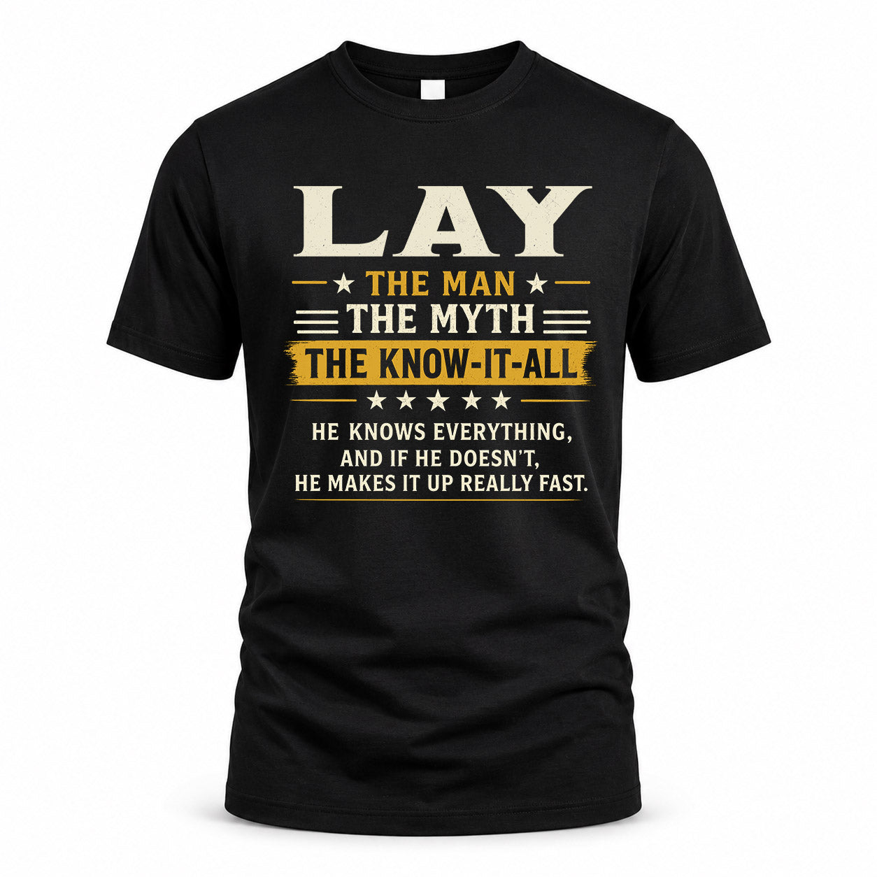 LAY TM90-K04-125 - NAME Legendary Know-It-All Personalized Funny Shirt