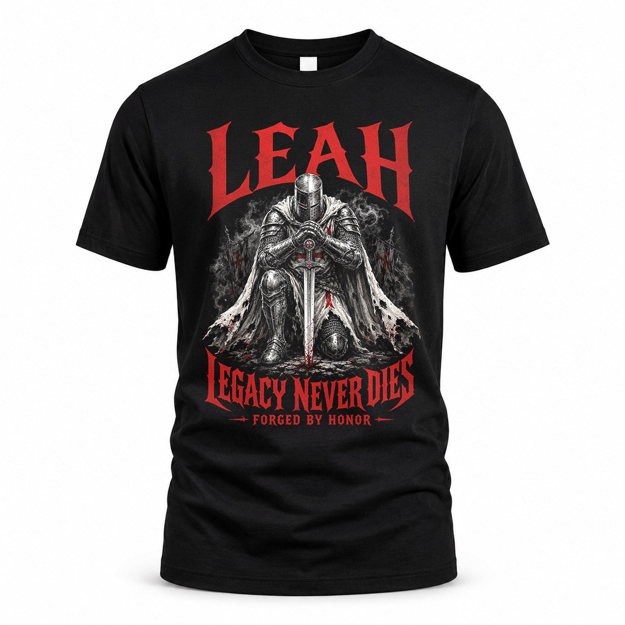 LEAH HS90-K04-109 - NAME Legacy Never Dies Forged By Honor Personalized Knight