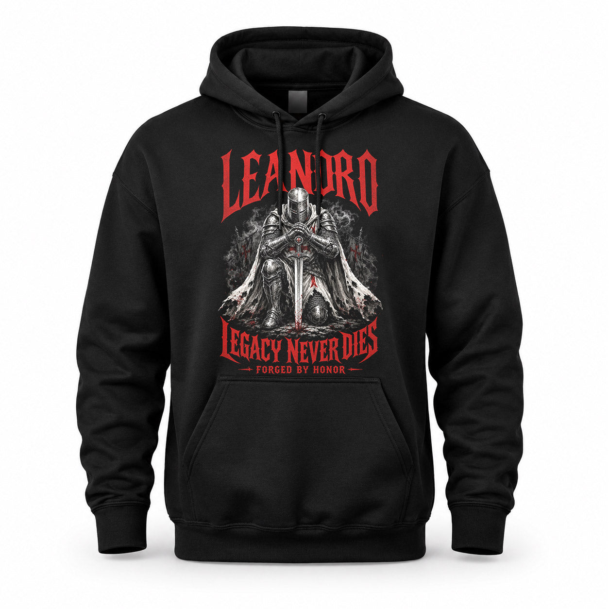 LEANDRO HS90-K04-109 - NAME Legacy Never Dies Forged By Honor Personalized Knight