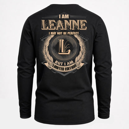 LEANNE PH55-T25-Personalized Name Quote Apparel “I Am NAME May Not Be Perfect But I Am Limited Edition”