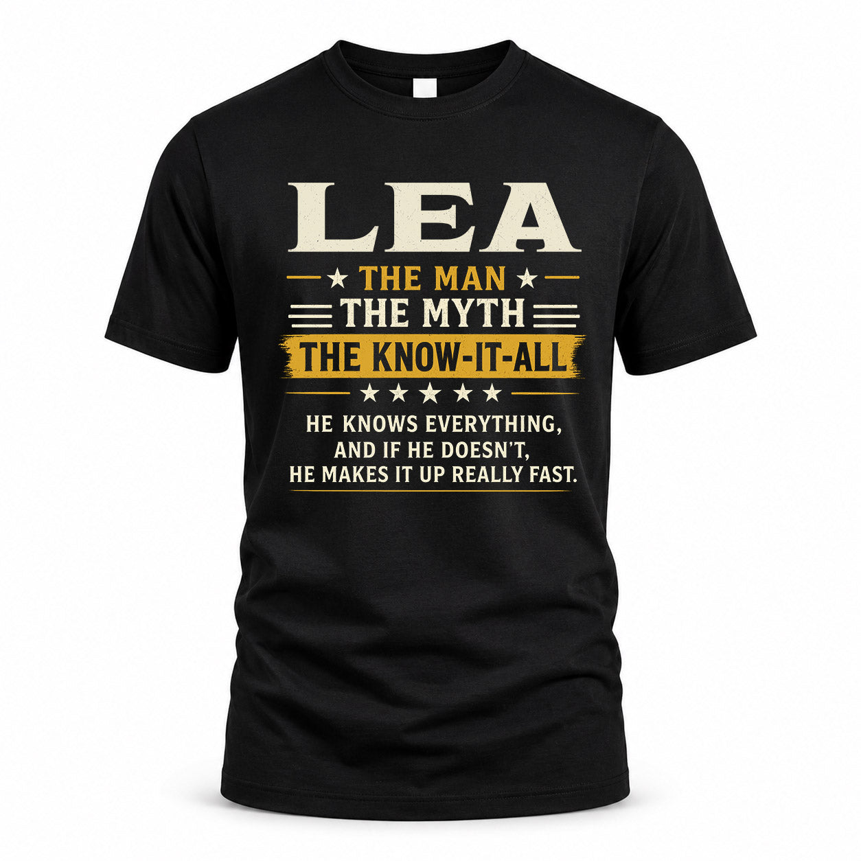 LEA TM90-K04-125 - NAME Legendary Know-It-All Personalized Funny Shirt