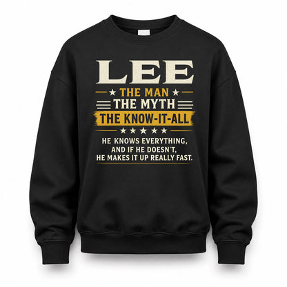 LEE TM90-K04-125 - NAME Legendary Know-It-All Personalized Funny Shirt