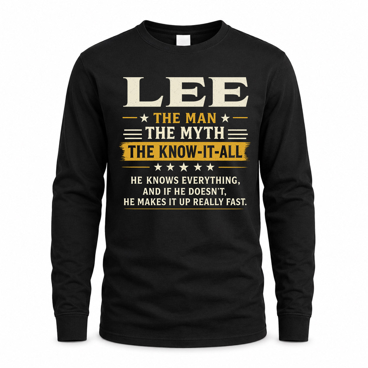 LEE TM90-K04-125 - NAME Legendary Know-It-All Personalized Funny Shirt