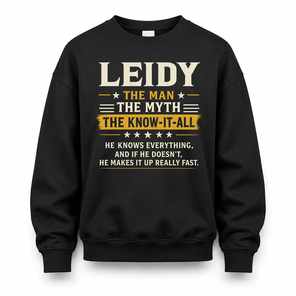 LEIDY TM90-K04-125 - NAME Legendary Know-It-All Personalized Funny Shirt