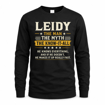 LEIDY TM90-K04-125 - NAME Legendary Know-It-All Personalized Funny Shirt