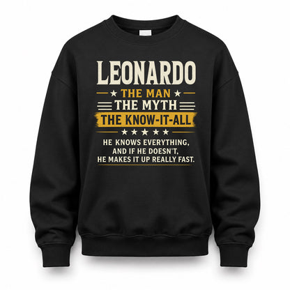 LEONARDO TM90-K04-125 - NAME Legendary Know-It-All Personalized Funny Shirt