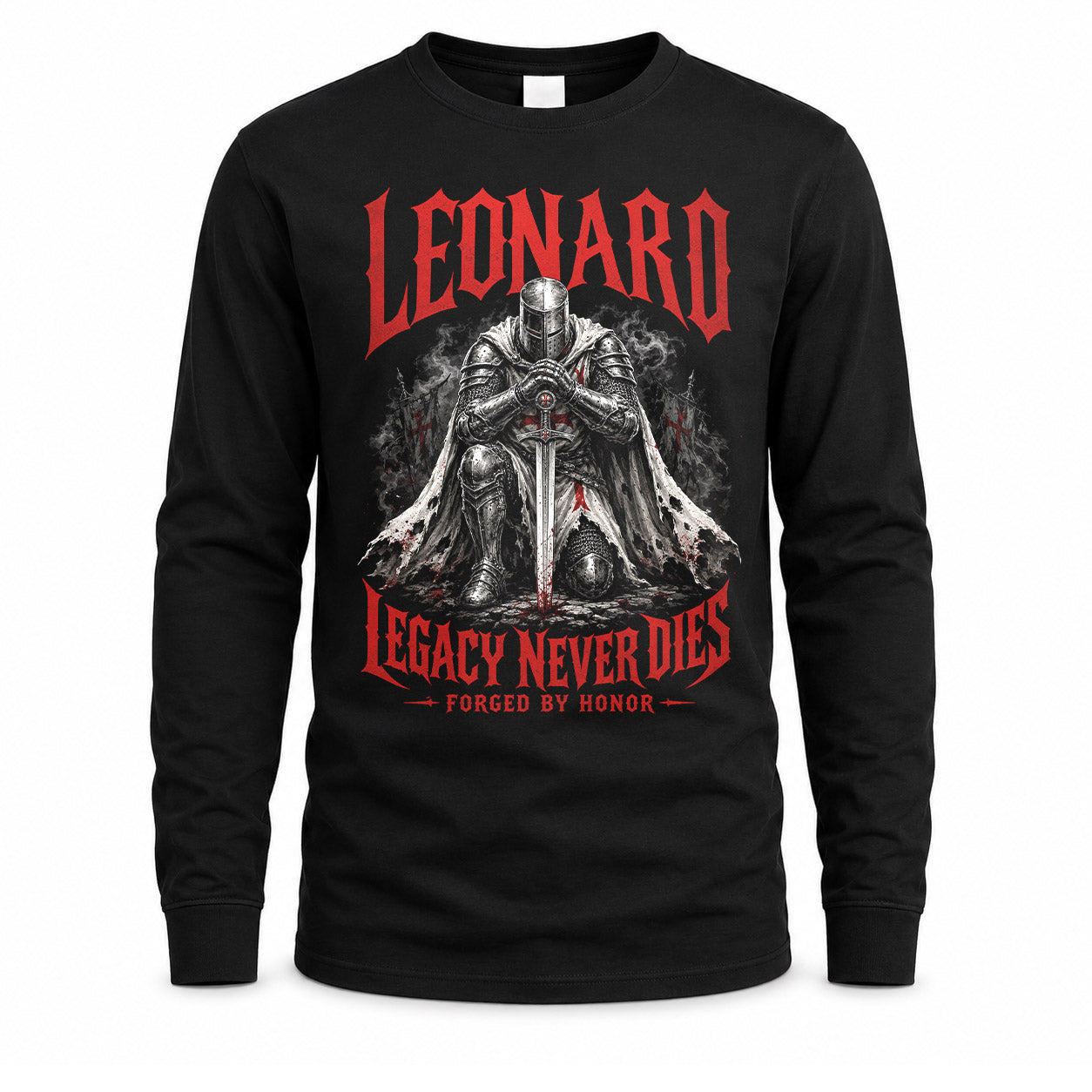 LEONARD HS90-K04-109 - NAME Legacy Never Dies Forged By Honor Personalized Knight