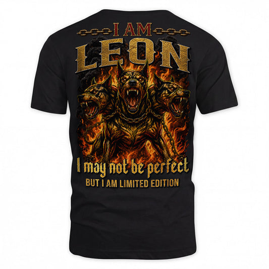 LEON MP88-F2-168–Personalized Bold Quote Apparel “I Am NAME I May Not Be Perfect But I Am Limited Edition