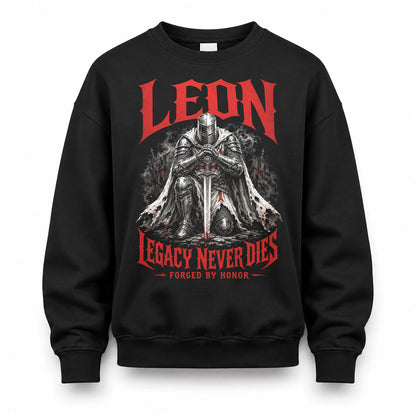 LEON HS90-K04-109 - NAME Legacy Never Dies Forged By Honor Personalized Knight