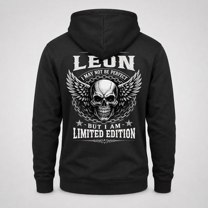 LEON P01-K24-229 – Personalized Skull Graphic Apparel “I Am NAME I May Not Be Perfect But I Am Limited Edition”
