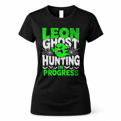 LEON HW22-K06-109 - NAME Ghost Hunting In Progress Personalized Halloween Shirt