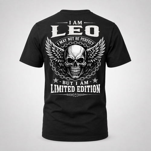 LEO P01-K24-229 – Personalized Skull Graphic Apparel “I Am NAME I May Not Be Perfect But I Am Limited Edition”