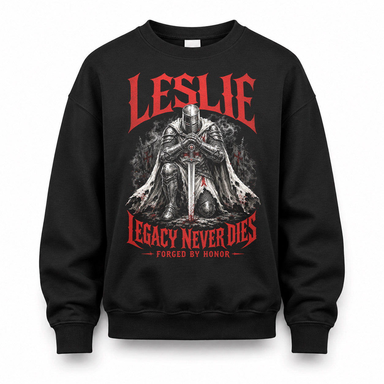 LESLIE HS90-K04-109 - NAME Legacy Never Dies Forged By Honor Personalized Knight