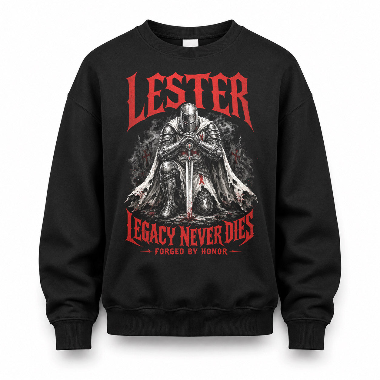 LESTER HS90-K04-109 - NAME Legacy Never Dies Forged By Honor Personalized Knight