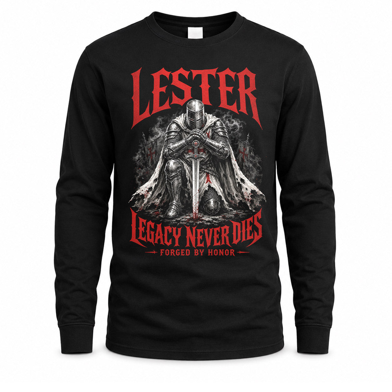 LESTER HS90-K04-109 - NAME Legacy Never Dies Forged By Honor Personalized Knight