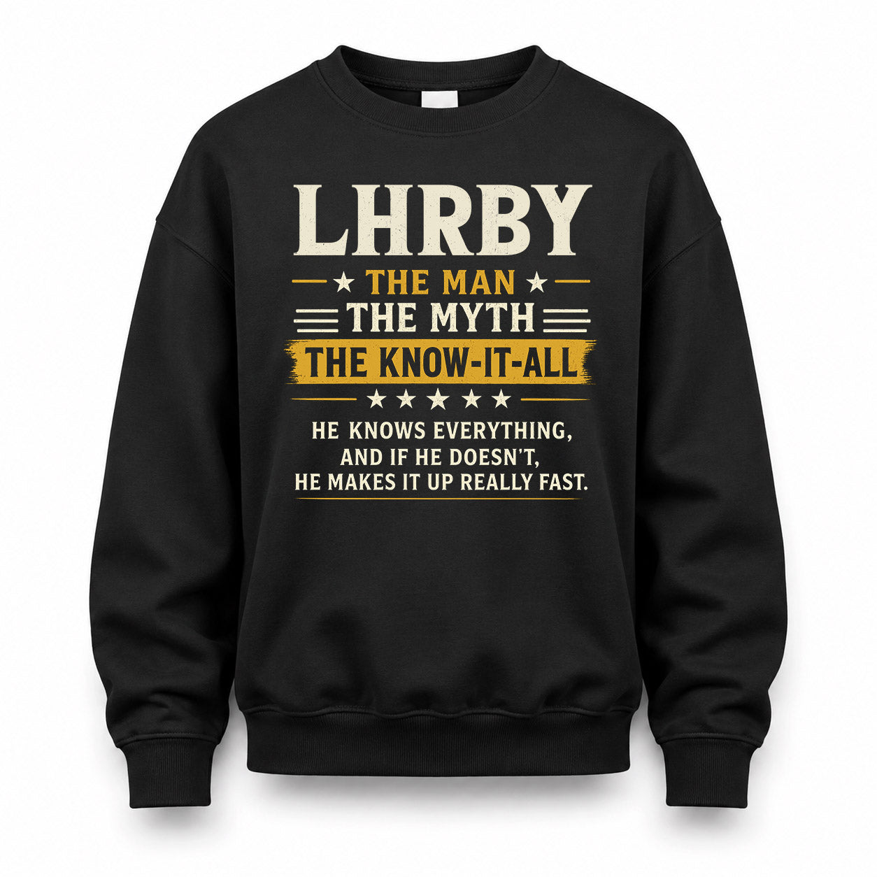 LHRBY TM90-K04-125 - NAME Legendary Know-It-All Personalized Funny Shirt
