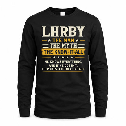 LHRBY TM90-K04-125 - NAME Legendary Know-It-All Personalized Funny Shirt