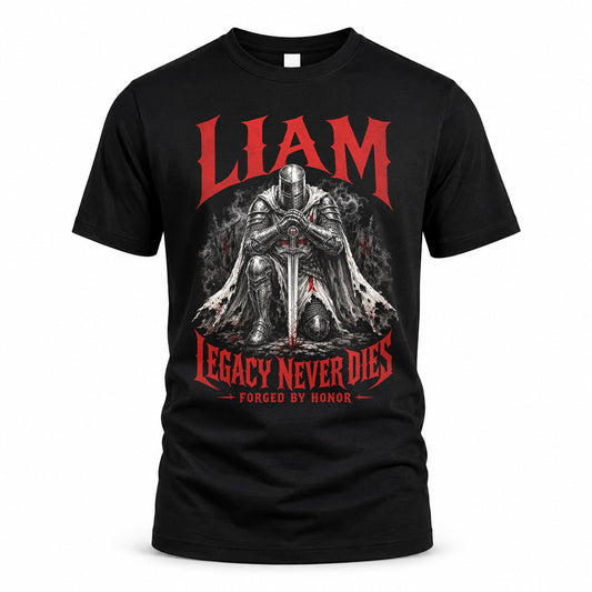 LIAM HS90-K04-109 - NAME Legacy Never Dies Forged By Honor Personalized Knight