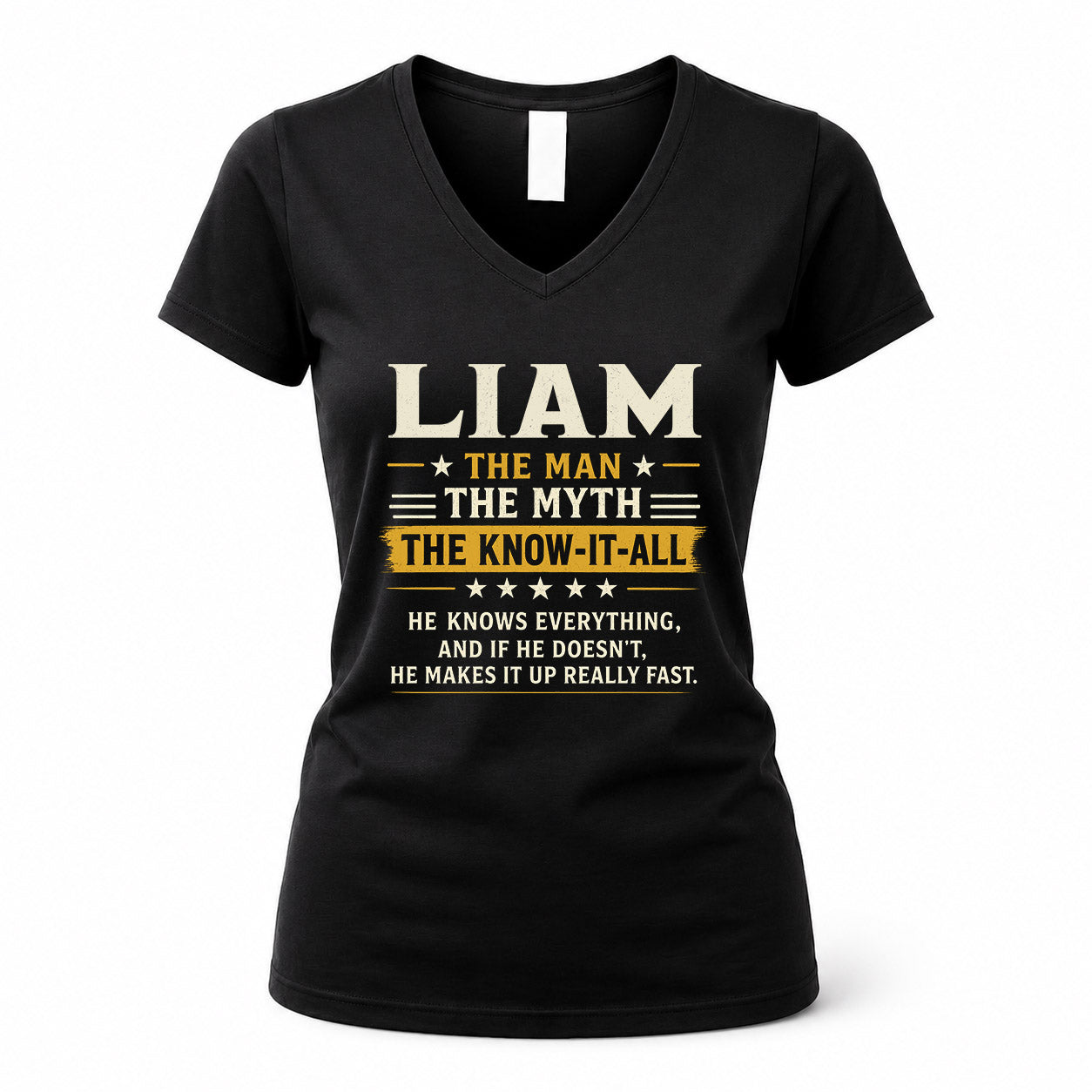 LIAM TM90-K04-125 - NAME Legendary Know-It-All Personalized Funny Shirt