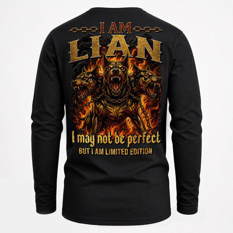 LIAN MP88-F2-168–Personalized Bold Quote Apparel “I Am NAME I May Not Be Perfect But I Am Limited Edition