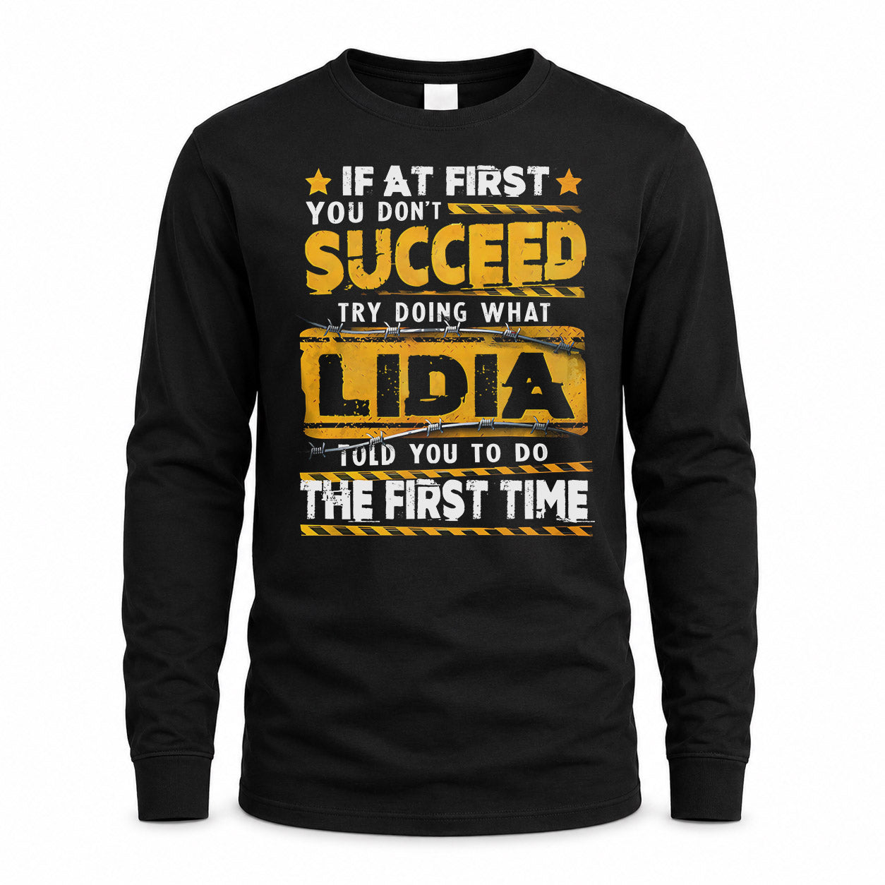 LIDIA TP22-K11-109 - Personalized Funny Quote Apparel “If At First You Don’t Succeed, Try Doing What WANG Told You To Do The First Time”